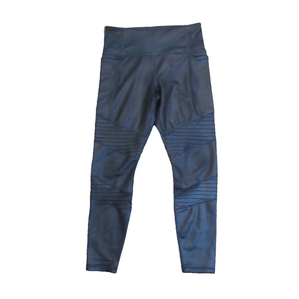 Athleta Inclination Moto Tight Black Shimmer Leggings Women's Medium‎